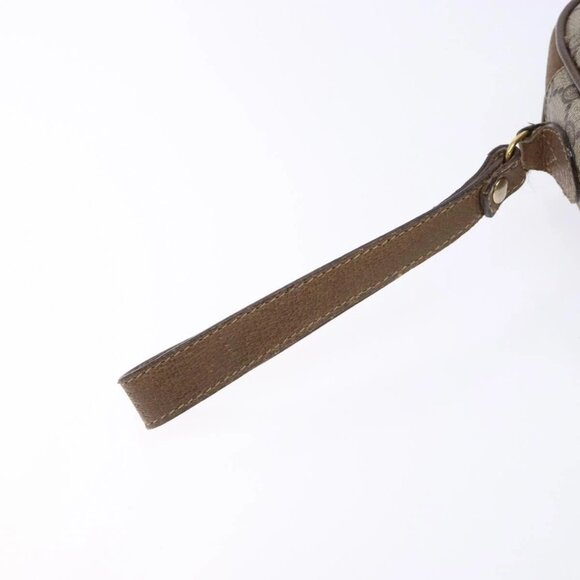 GUCCI GG Supreme Web Sherry Line Clutch Bag PVC Beige Gold - Picture 7 of 16